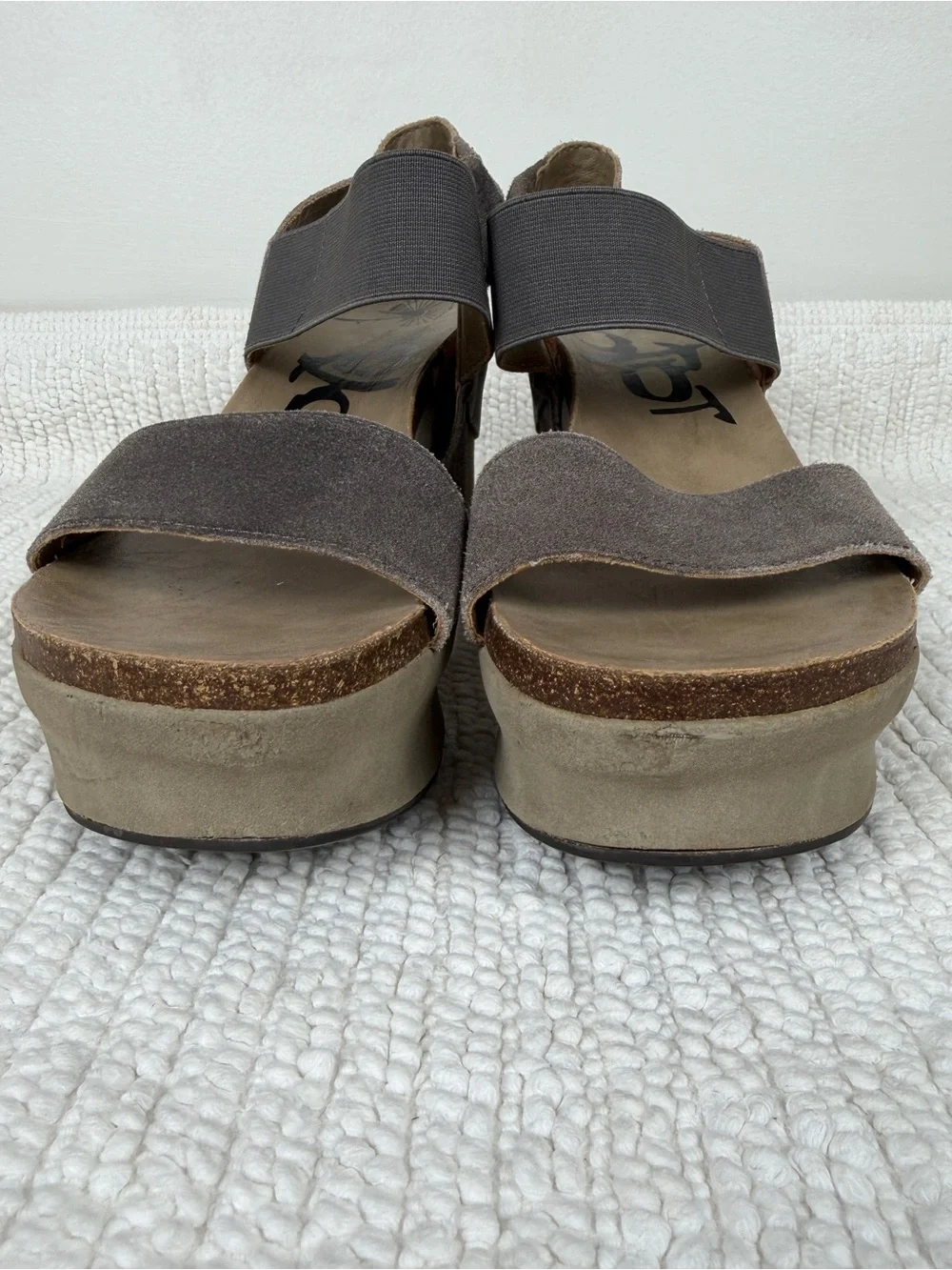 OTBT Bushnell Leather Platform Wedge Sandals Sz 9.5 Comfortable Heals
